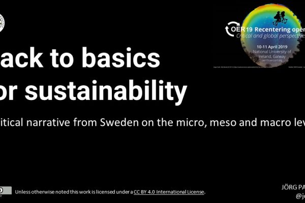Back to basics for sustainability – presentation at #OER19