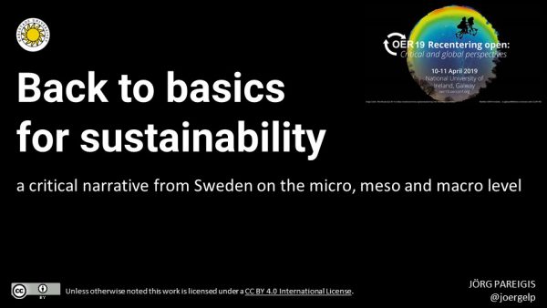 Back to basics for sustainability – presentation at #OER19